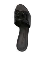 Dolce & Gabbana Sandals Black — Logo Calf-Leather Elegance