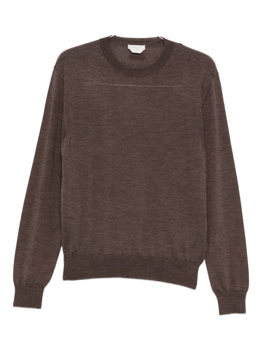 Jacob Cohen Brown Wool & Silk Crewneck Sweater