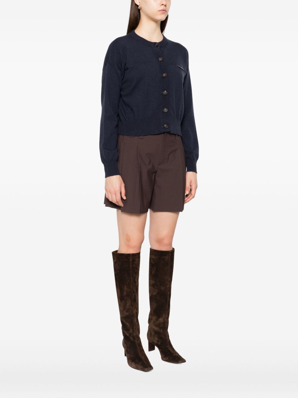 Suéteres Brunello Cucinelli Cárdigan de cachemira azul