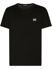 Dolce & Gabbana T-shirts and Polos Black cotton logo tee