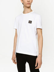 Dolce & Gabbana T-shirts and Polos White cotton logo crewneck