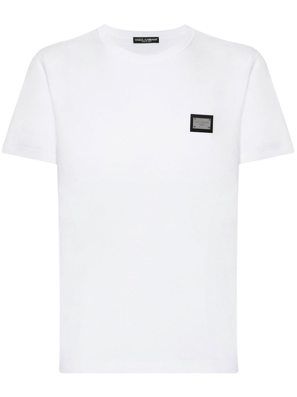 Dolce & Gabbana T-shirts and Polos White cotton logo crewneck