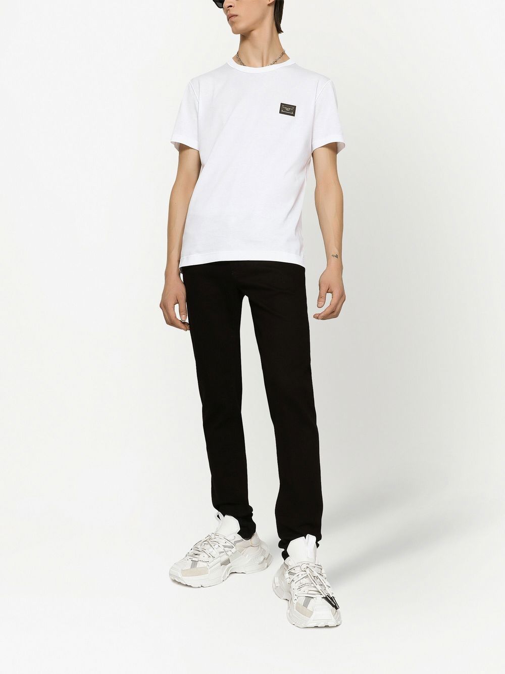 Dolce & Gabbana T-shirts and Polos White cotton logo crewneck