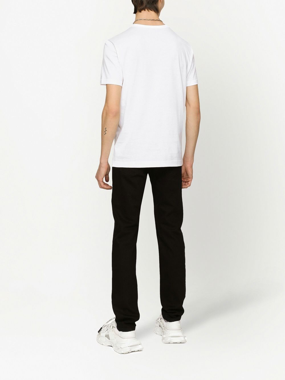 Dolce & Gabbana T-shirts and Polos White cotton logo crewneck