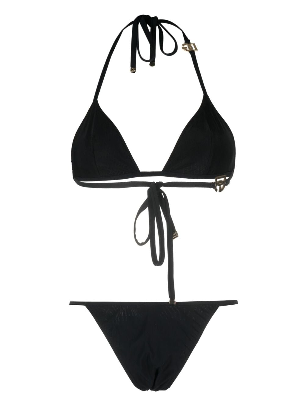 Dolce & Gabbana Sea clothing Black triangle bikini set