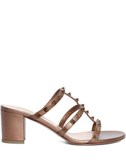 Valentino Garavani Sandals Brown leather Rockstud