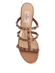 Valentino Garavani Sandals Brown leather Rockstud