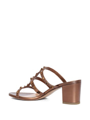 Valentino Garavani Sandals Brown leather Rockstud