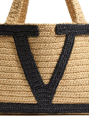 Valentino Garavani Viva Superstar Medium Raffia Shopping Bag