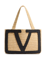 Valentino Garavani Viva Superstar Medium Raffia Shopping Bag