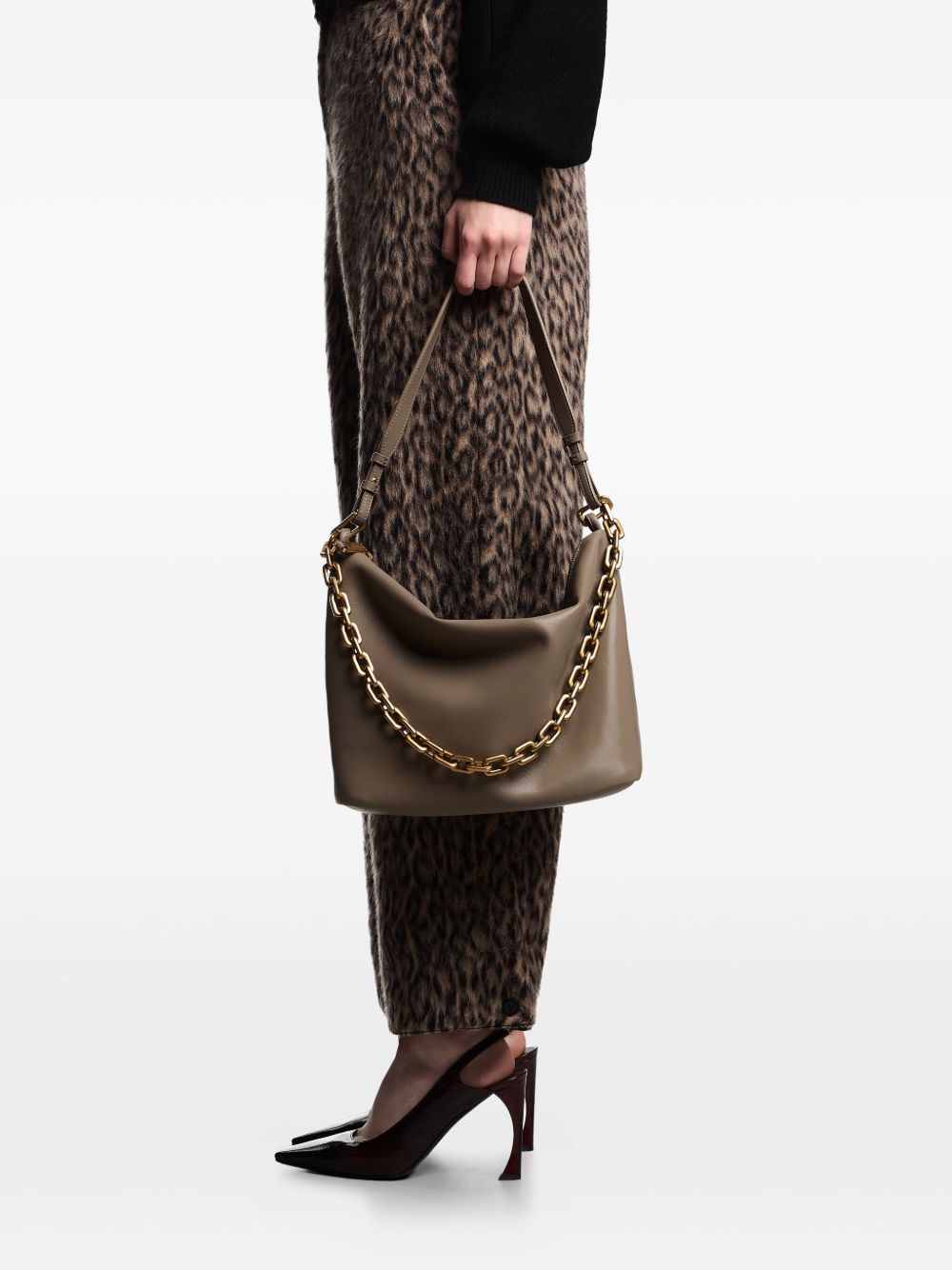 Emporio Armani Dove Grey Handbag — Medium Hobo