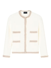 Emporio Armani Jackets White — Tailored Crewneck Blazer