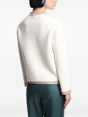 Emporio Armani Jackets White — Tailored Crewneck Blazer