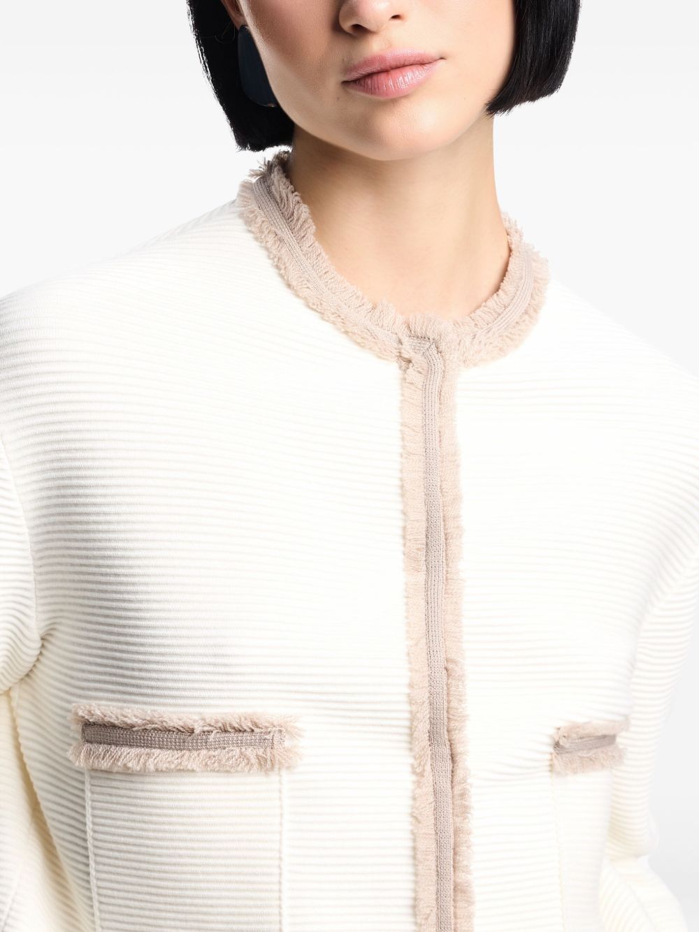 Emporio Armani Jackets White — Tailored Crewneck Blazer