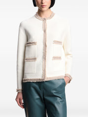 Emporio Armani Jackets White — Tailored Crewneck Blazer
