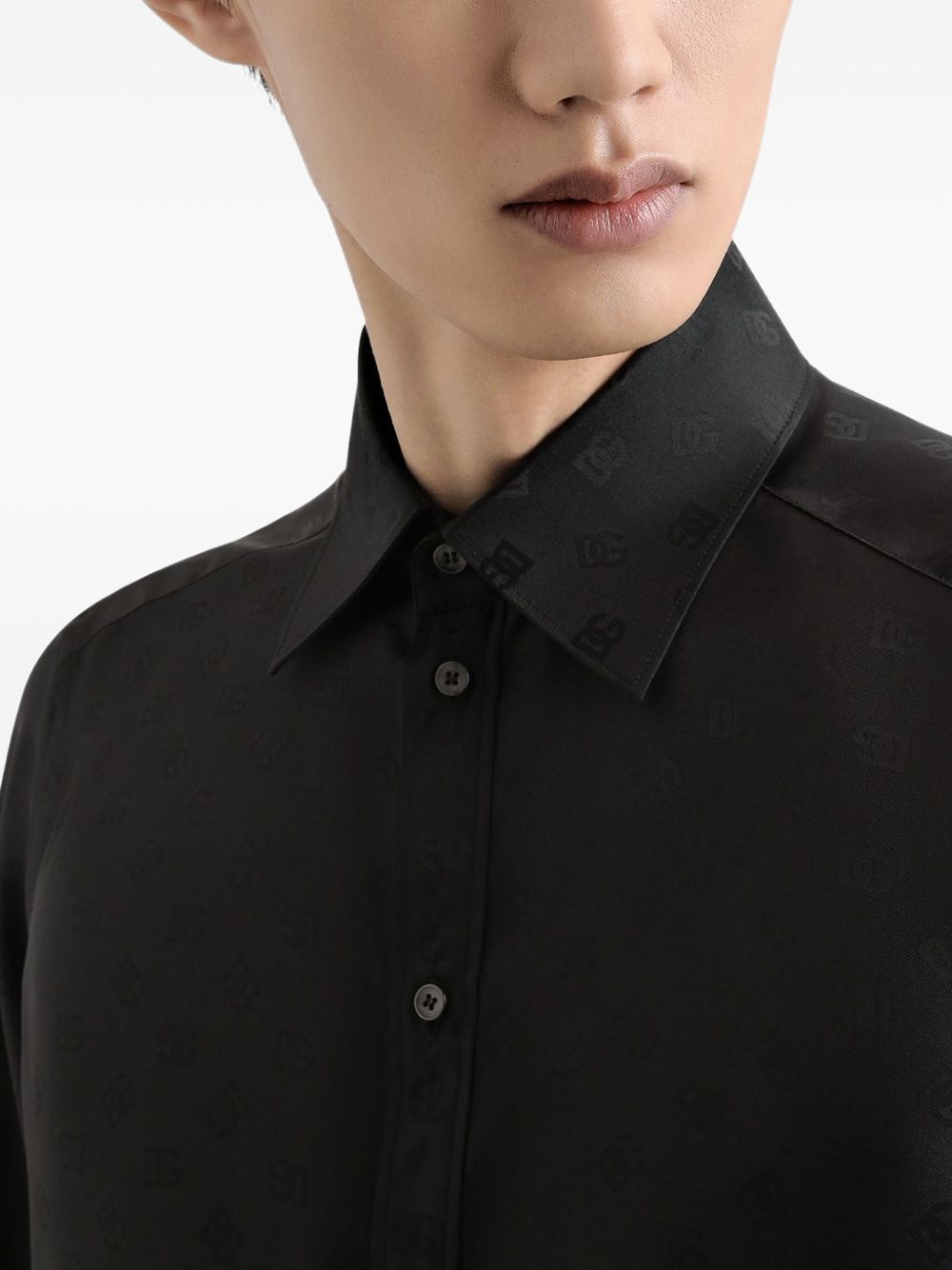 Dolce & Gabbana Shirts Black silk jacquard