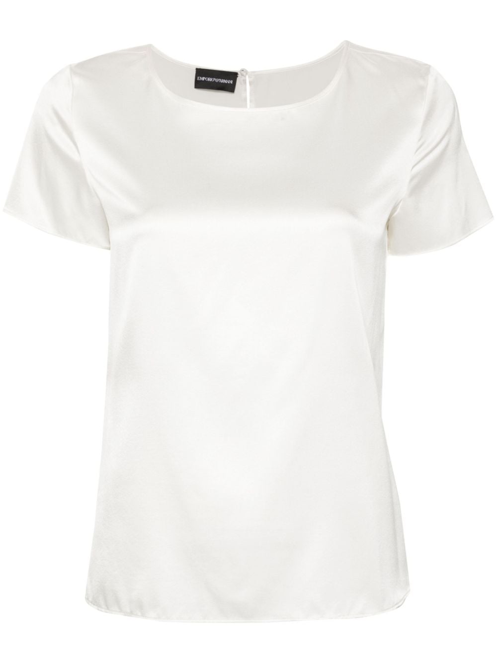 White Silk Satin Top — Emporio Armani 032C