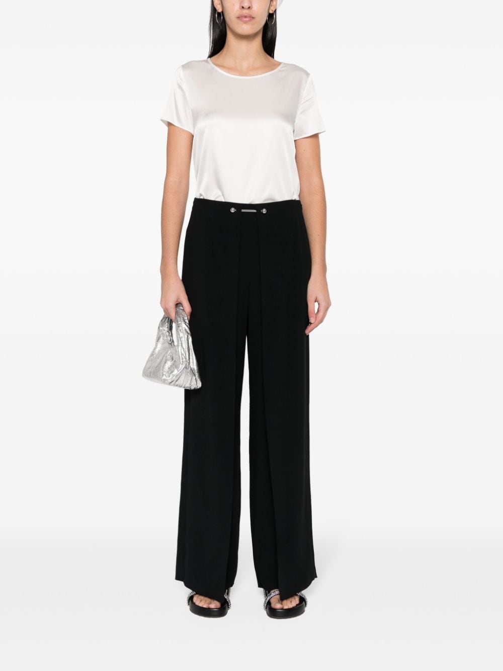 White Silk Satin Top — Emporio Armani 032C