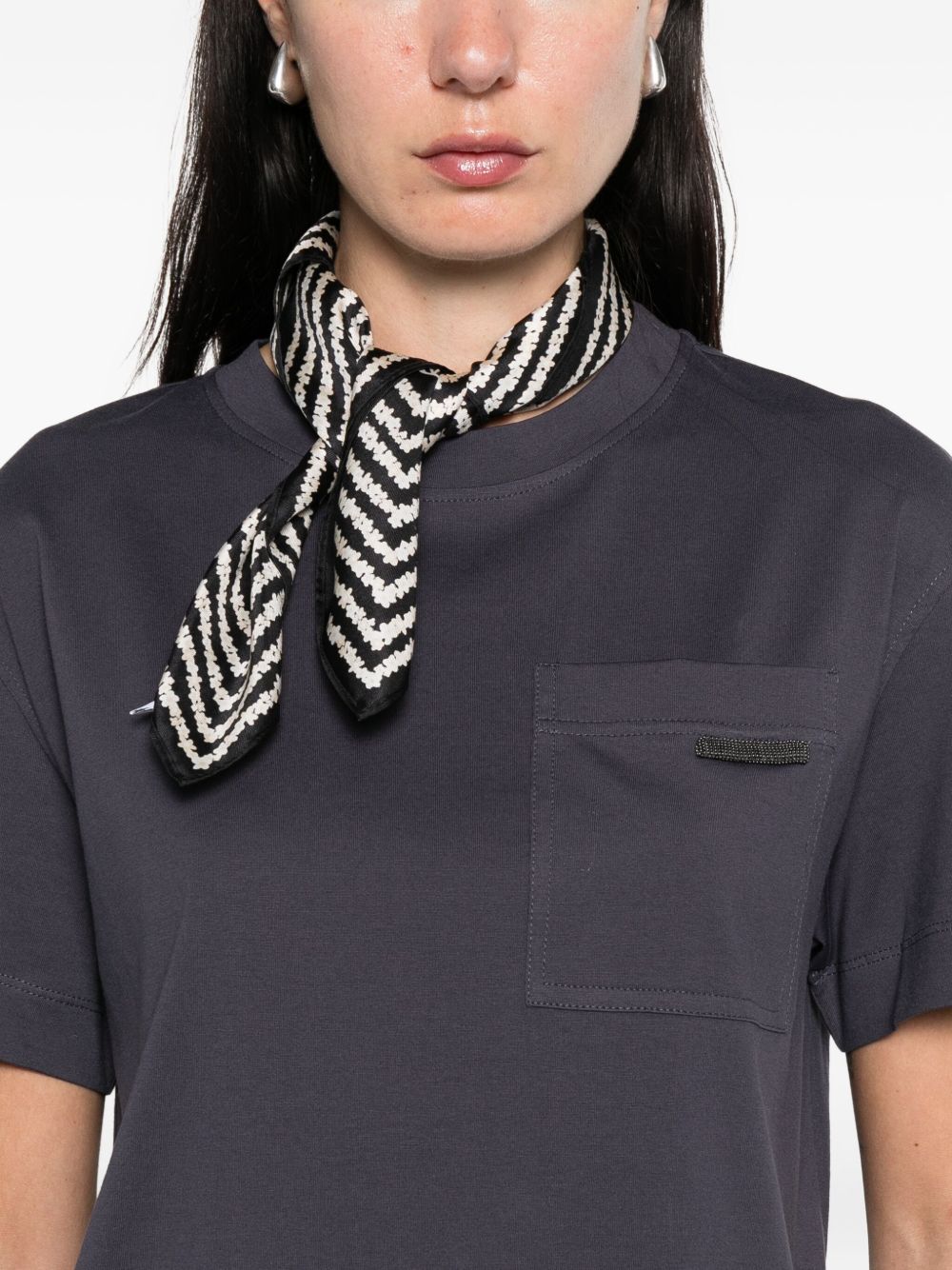 Brunello Cucinelli T-shirts and Polos Blue cotton crew neck