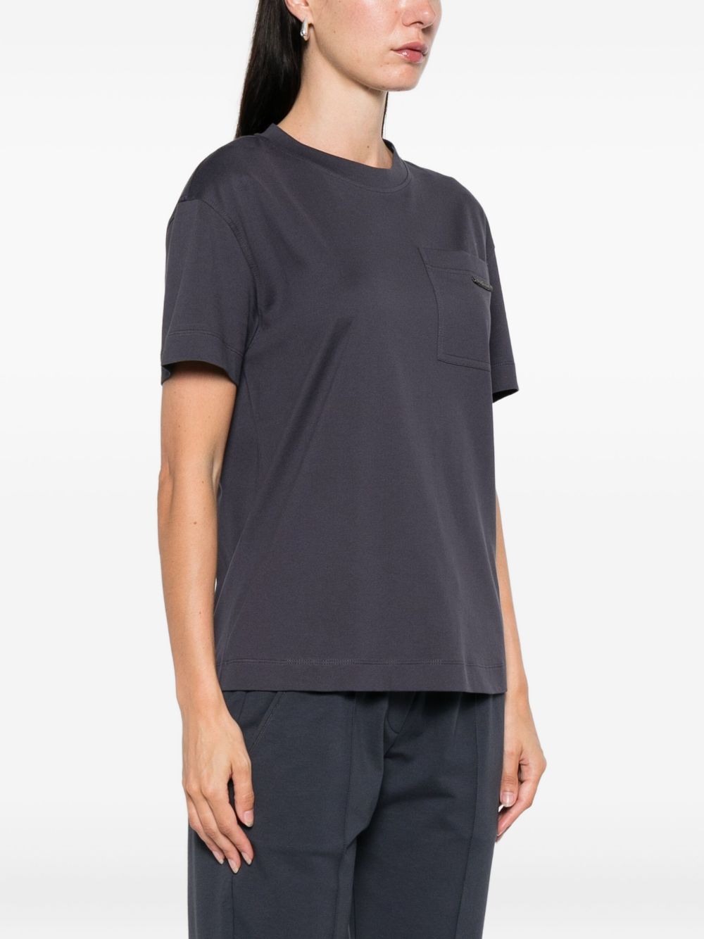 Brunello Cucinelli T-shirts and Polos Blue cotton crew neck