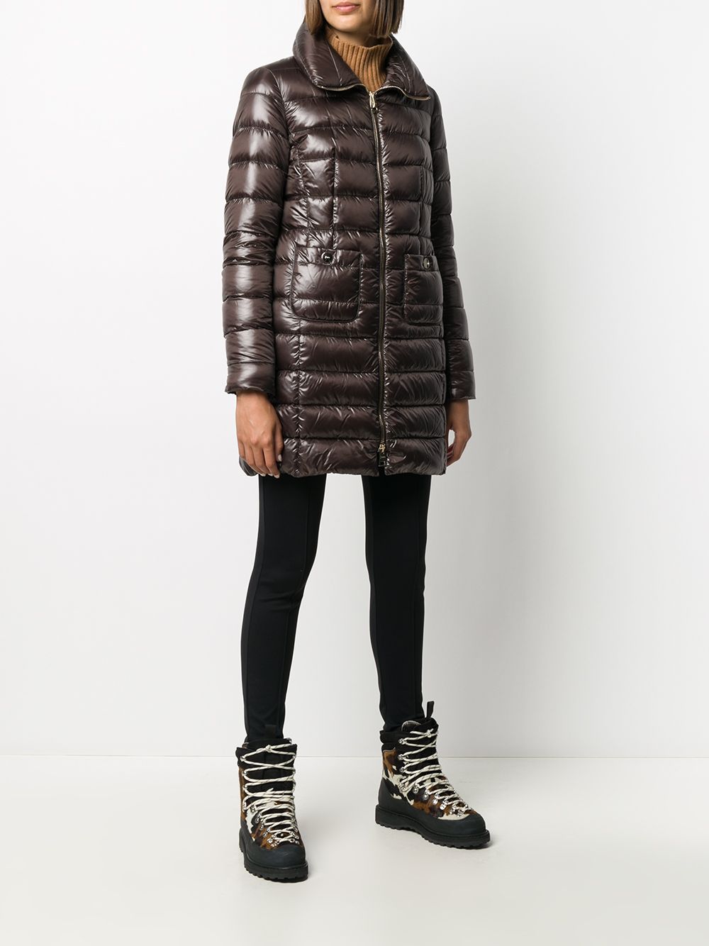 Herno Brown Midi Down Jacket