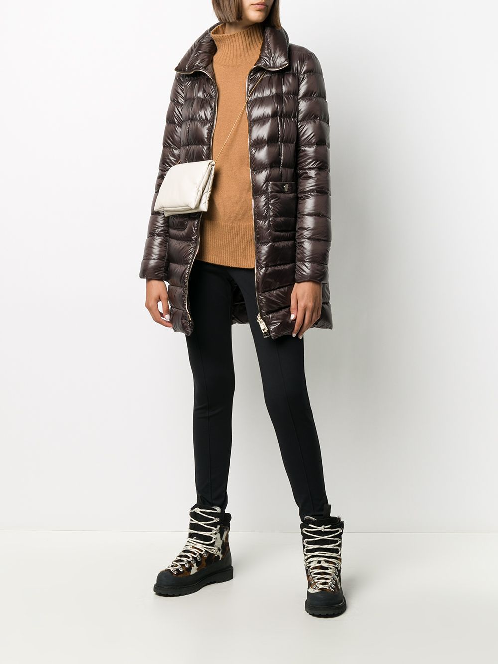 Herno Brown Midi Down Jacket