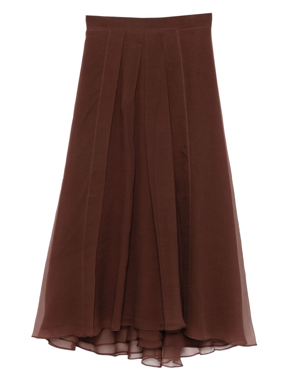 Brown Silk Long Skirt — Brunello Cucinelli