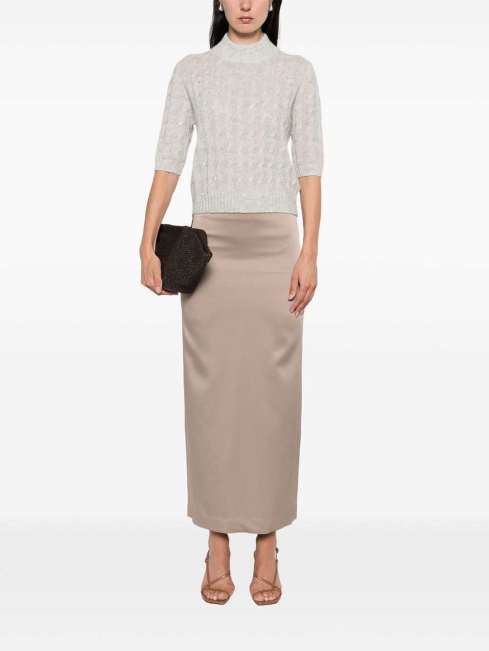 Brunello Cucinelli Sweaters Grey wool high neck