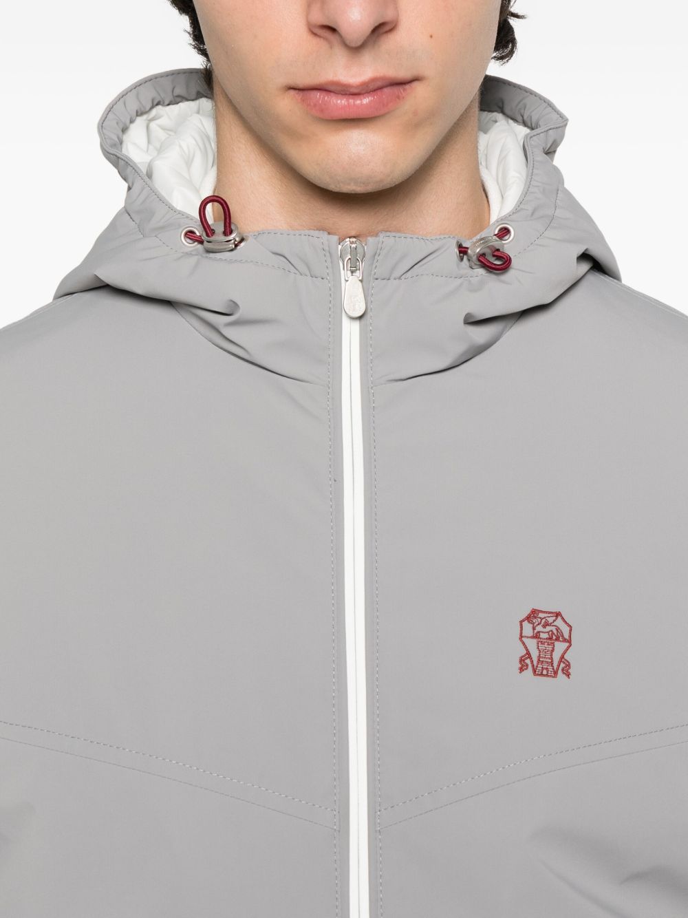 Brunello Cucinelli Abrigos Cazadora de nailon gris