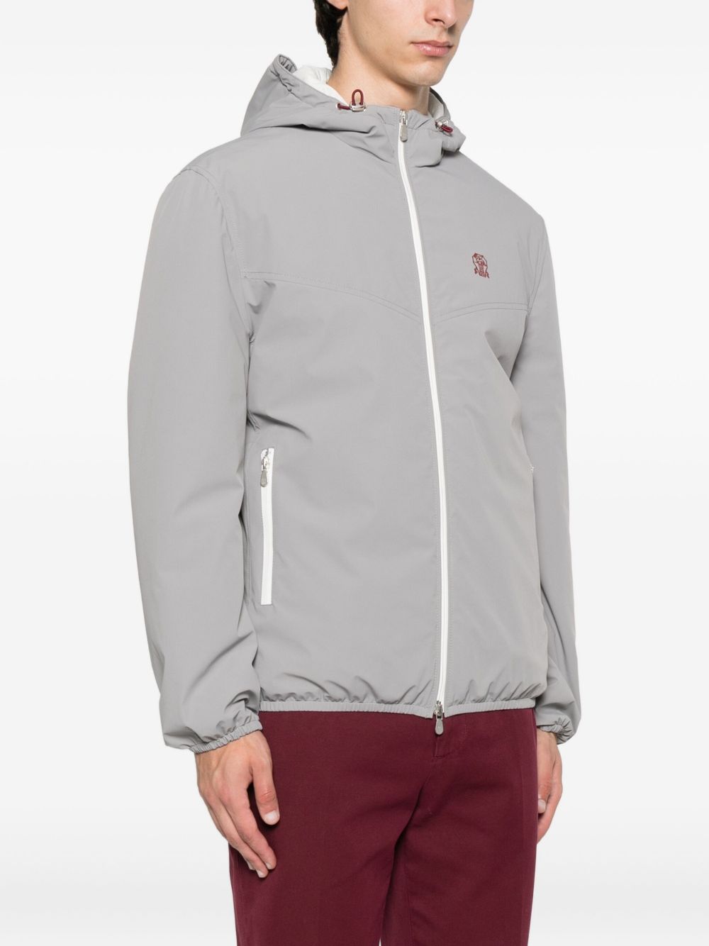 Brunello Cucinelli Abrigos Cazadora de nailon gris