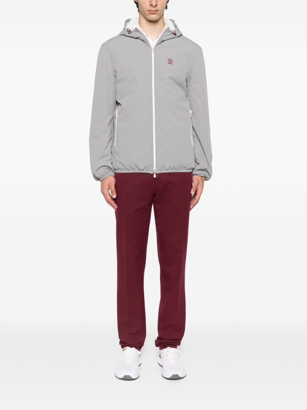 Brunello Cucinelli Abrigos Cazadora de nailon gris