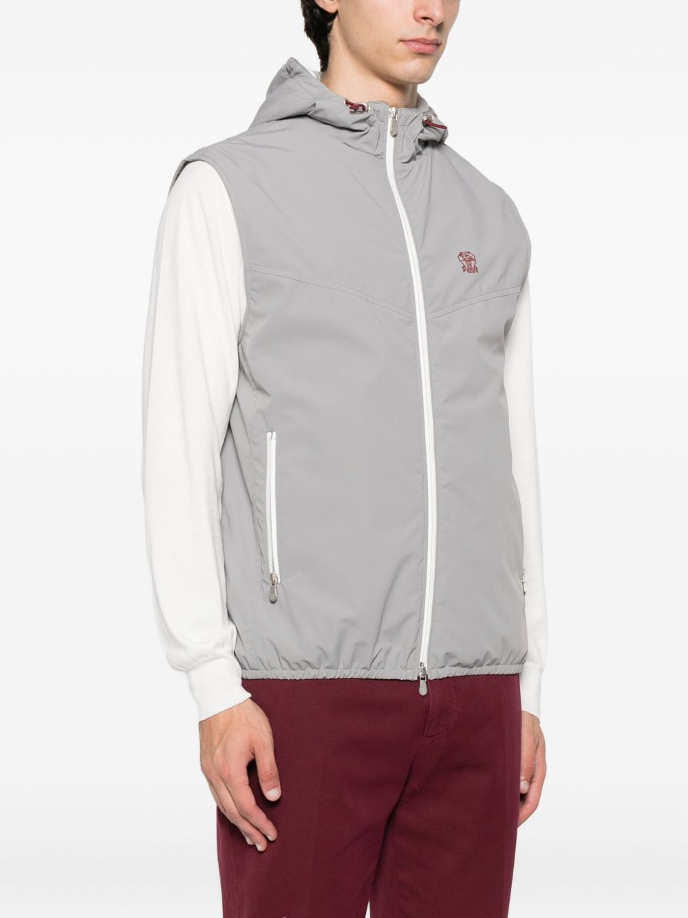 Brunello Cucinelli Jackets Grey nylon vest