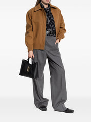 Stella McCartney Sweaters Black wool leopard print jumper