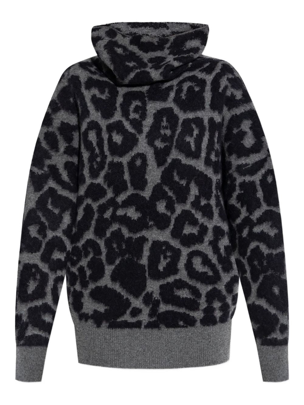 Stella McCartney Sweaters Black wool leopard print jumper