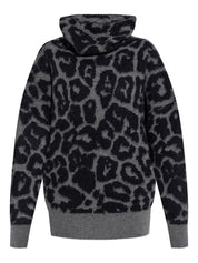 Stella McCartney Sweaters Black wool leopard print jumper
