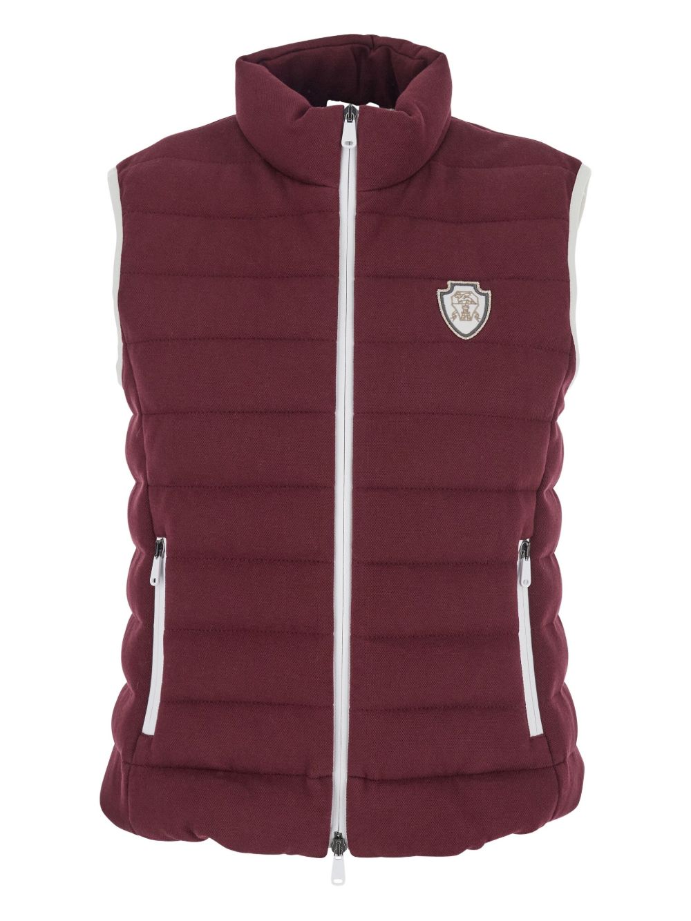 Vestes Brunello Cucinelli Gilet matelassé sans manches bordeaux