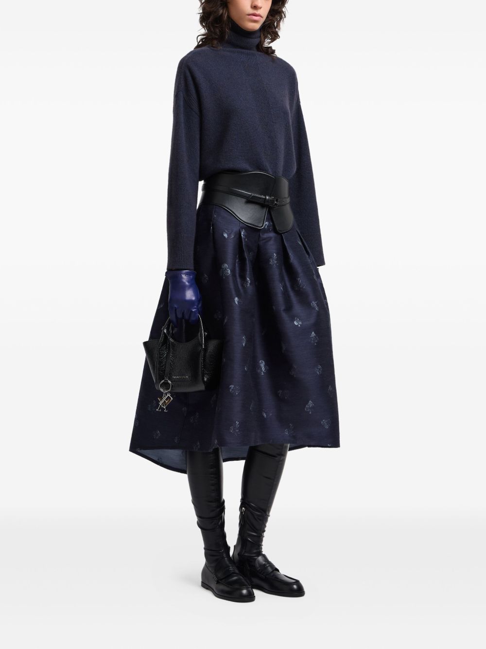 Emporio Armani Blue Roll‑Neck Sweater