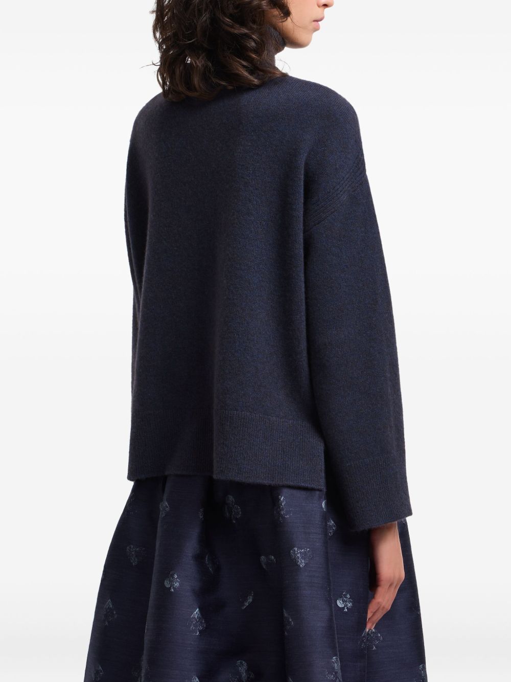 Emporio Armani Blue Roll‑Neck Sweater