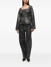 Ganni Jackets Black silk and nylon blazer