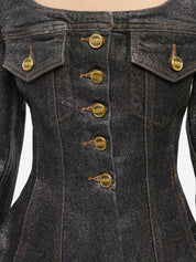 Ganni Jackets Black silk and nylon blazer