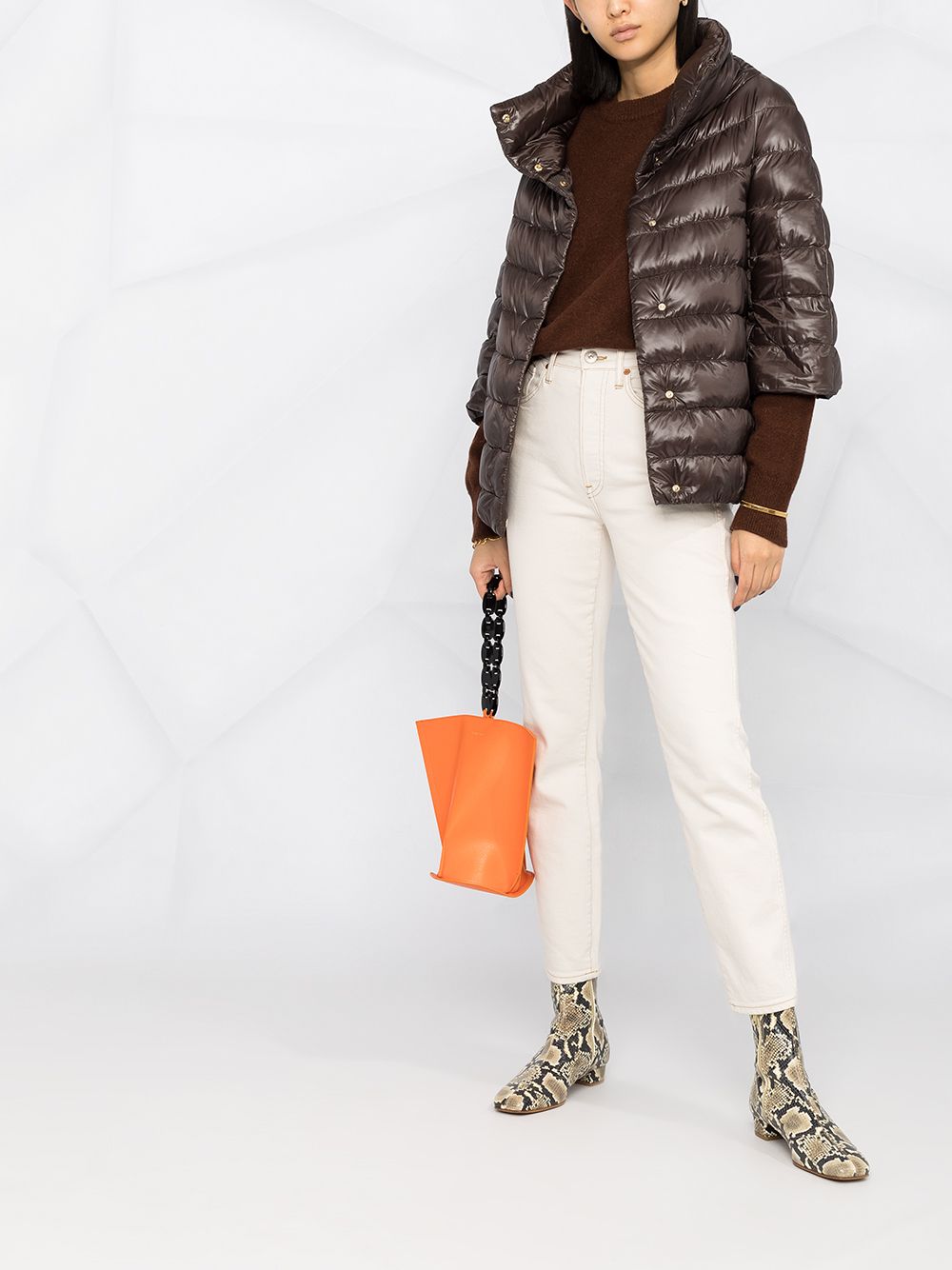 Vestes Herno en nylon marron ultraléger