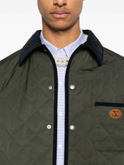 Valentino Jackets Green quilted VLogo Signature caban