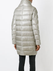 Herno Light Grey Down Coat — Long Padded Jacket