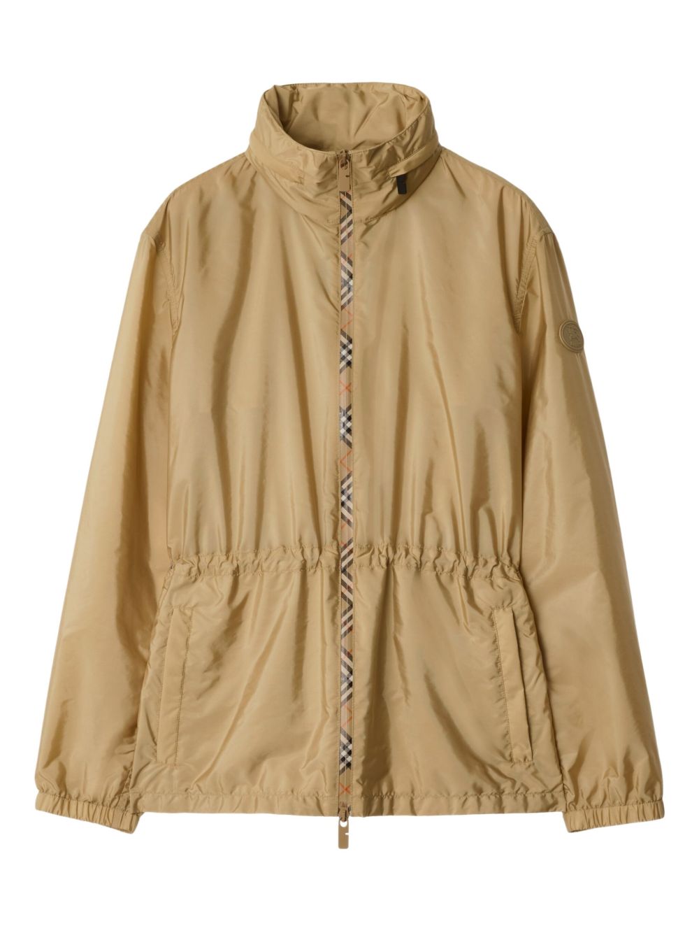 Beige Burberry nylon jacket with check motif