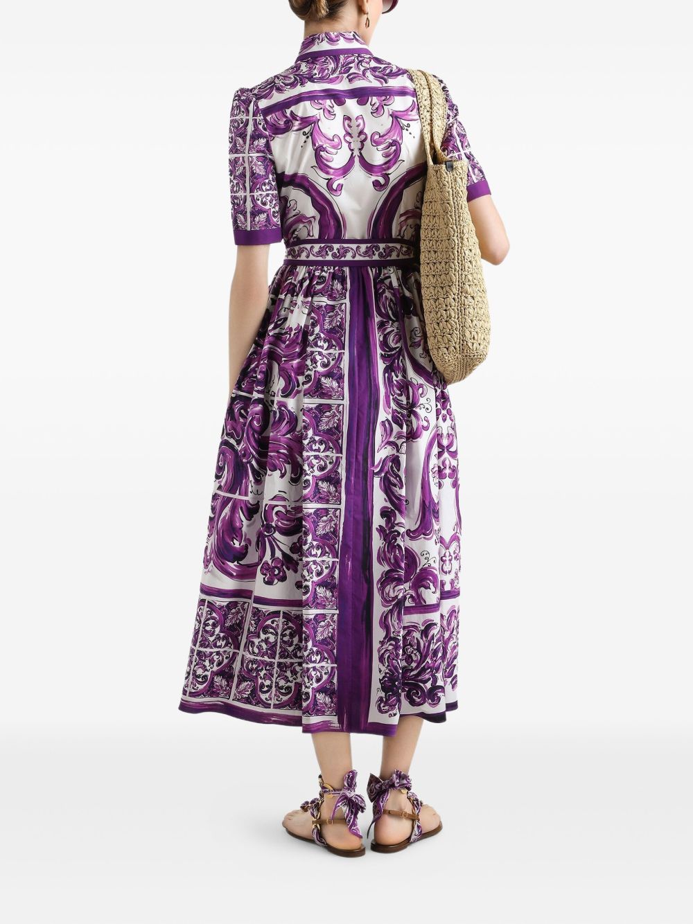 Dolce & Gabbana Dresses Purple cotton shirtdress