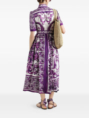 Dolce & Gabbana Dresses Purple cotton shirtdress