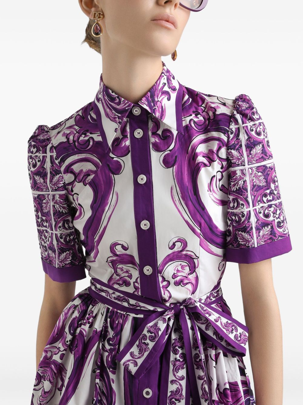 Dolce & Gabbana Dresses Purple cotton shirtdress