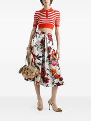 Dolce & Gabbana Skirts White cotton midi skirt