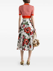 Dolce & Gabbana Skirts White cotton midi skirt