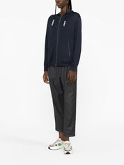 Brunello Cucinelli Sweaters Blue cotton silk hoodie